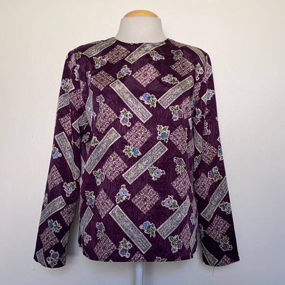 Pyke Limited purple print Blouse - Picture 1 of 7